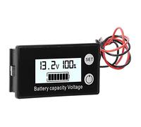 Eminchu Medidor de Voltaje CC LCD JX-6133 Probador de Capacidad de Batería Resistente Al Agua para Automóviles y Paquetes de Baterías Material ABS 6,2x3,4x2cm (blanco-impermeable)