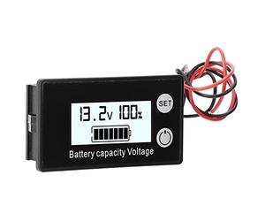Eminchu Medidor de Voltaje CC LCD JX-6133 Probador de Capacidad de Batería Resistente Al Agua para Automóviles y Paquetes de Baterías Material ABS 6,2x3,4x2cm (blanco-impermeable)