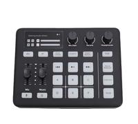 Eminchu Mezclador de para Juegos, Tarjeta de Sonido en 5.0 con Luz RGB, Interfaz XLR, Preamplificador Profesional, Alimentación Fantasma de 48 V, Ideal para Transmisión en