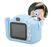 Eminchu Mini Cámara Digital de Juguete de 12 MP para Niños con Cámaras Duales y Marcos de Dibujos Animados - Rosa/Azul - Ideal para Fotografías Divertidas (Valiente Azul)
