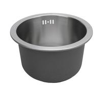 Eminchu Mini Fregadero de Cocina Redondo de Acero Inoxidable con Excelente Drenaje para Fregadero de un Cuenco bajo Encimera de Barra de Cocina (Cepillado)