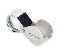 Eminchu Mini Glass Magnifier, 10x Magnification (Silver)