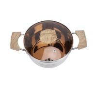 Eminchu Olla de Acero Inoxidable 304, Olla de Sopa de Gran Capacidad, con Tapa de Vidrio con Ventilación de, Ideal para Cocina de Inducción de Gas, Hervir y Hervir a Fuego Lento (18 cm)