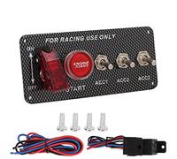 Eminchu Panel de Interruptor de Encendido de 12 V con Diseño Premium Estilo Fibra de Carbono para Arranque y Control del Motor con Aleación de Aluminio Duradera