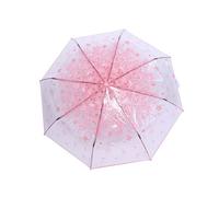 Eminchu Paraguas Compacto Transparente con Forma de Flor de Cerezo, Duradero para Días Lluviosos, Viajes, Compras, Paraguas Ligero de Princesa, Cuatro Colores (3)