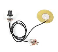 Eminchu Pastilla Piezoeléctrica para Guitarra, Pequeña y Delicada, Fácil de Instalar, para Guitarra, Violín, Ukelele, Mandolina, Banjo, Color Metal, 1 Unidad (BLACK)