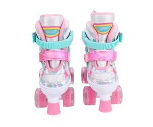 Eminchu Patines de Ruedas con Luz Ajustable para Niños, Ruedas de Colores Brillantes, Experiencia de Patinaje Suave, Ajuste Cómodo, 1 par (S)
