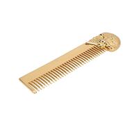 Eminchu Peine de Metal de Bolsillo Portátil Peine de Aceite con Patrón de Calavera de Doble Cara que Evita la Estática y Es Seguro de Usar para el Esposo Aleación de Zinc 5.79 X 1.38 Pulgadas (GOLD)