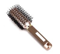 Eminchu Peine de Peluquería Antiestático de Nailon de Doble Cara con Cerdas para Peinar y Viajar Oro 9,3 X 3, Pulgadas