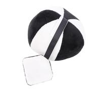 Eminchu Pelota Sensorial para bebé, Juguete de Textura Suave con Sonido de Campana para Educación Temprana, Seguimiento Visual para Bebés, Felpa, 1 Unidad (Blanco Negro)