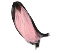 Eminchu Peluca de Muñeca Larga y Recta, Fibra Sintética de Primera Calidad, Suave, Fácil de Peinar, para Muñecas de 7,3 a 8,3 Pulgadas, Aspecto único de Dos Colores (negro y rosa)