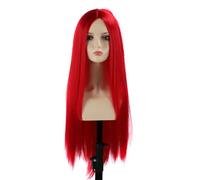 Eminchu Peluca Larga y Recta de Alta Densidad Resistente Al Calor para Mujeres Elegantes, Perfecta para Fiestas de Navidad, Vida Laboral Diaria, 1 Peluca de Fibra de Alta Temperatura (rojo)