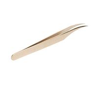 Eminchu Pinza Profesional de Extensión de Pestañas de Acero Inoxidable con Puntas Afiladas para Injertos y Recortes Precisos en Color Dorado Perla (Pinza de delfines de 12,6 cm de largo)