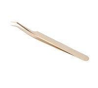 Eminchu Pinza Profesional de Extensión de Pestañas de Acero Inoxidable con Puntas Afiladas para Injertos y Recortes Precisos en Color Dorado Perla (Pinza oblicua)