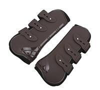 Eminchu Protector de Patas Delanteras de Caballo, 2 uds., Botas Protectoras de Neopreno Duraderas para Saltar y Montar, Fabricadas con Material PU (Un par de Patas Delanteras Marrones. Medio)