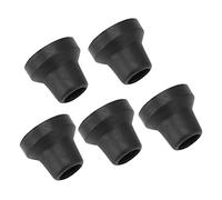 Eminchu Puntas de Muleta Médicas, Puntas de Bastón de Repuesto Antideslizantes y Duraderas con Juntas de Metal para Muletas para Todos los Bastones Estándar (paquete de 5) (BLACK)