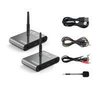 Eminchu Receptor y Transmisor de Inalámbrico de 2,4 GHz para TV, Kit Receptor y Transmisor Inalámbrico para Altavoz Estéreo con Subwoofer