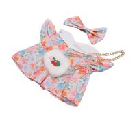 Eminchu Ropa de Muñeca de Felpa de 20cm, Trajes de Algodón con Pajarita y Bolsa de Fresas para Tiempo de Juego Creativo (3)