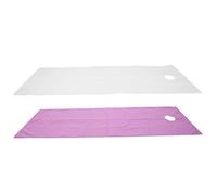 Eminchu Sábanas Desechables 2 Piezas Fundas Impermeables y Amigables con la Piel para Salones de Belleza y Terapia de Masaje, Fibra de Poliéster 200 X 75 Cm (Blanco Morado)