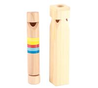 Eminchu Silbato de Tren de Madera y Silbato Deslizante, Juguete Musical para Niños de 3 a 15 Años, Material de Haya, 4 Tonos, 2 uds.