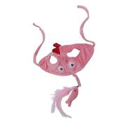 Eminchu Varita Interactiva de Juguete para Gato Montada en Cabeza de Dinosaurio Rosa, Palo Teaser con Cabeza para Gatos, Tiempo de Juego Divertido, Bolas de Polipropileno de Tela Súper Suave,