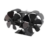 Eminchu Ventilador de Estufa de Leña, Ventilador para Chimenea Accionado por Calor, Distribución Silenciosa y Eficiente del Calor para Estufa de Leña, Aleación de Aluminio de 6 Aspas (Sin termómetro)