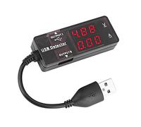Eminchu YB26VA Detector USB Voltímetro Comprobador de Corriente de Pantalla Dual Compacto para Teléfonos Móviles y Tabletas, Material ABS, 1 Unidad (Homocromía enchufada y sin girar)