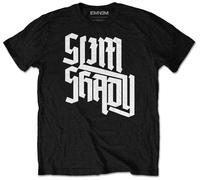 Eminem 'Shady Slant' (Negro) Camiseta - ¡NUEVO Y OFICIAL