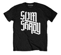 Eminem Slim Shady Slant Camiseta, Negro, L para Hombre