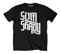 Eminem Slim Shady Slant Camiseta, Negro, M para Hombre
