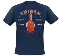 Eminem - T-Shirt # L Blue Unisex # Detroit Finger