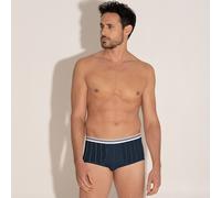 EMINENCE Calzoncillo slip de talle alto, con rayas, abierto. Color Azul Marino
