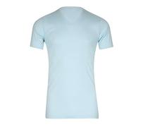 Eminence Pur Coton T-Shirt Manches Courtes Col V Camiseta de Tirantes, Azul Celeste, XXL para Hombre