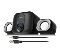 Eminent EM3515 - Altavoz para PC con subwoofer, Sistema de Sonido 2.1 para PC y portátil, alimentación USB, Compacto y Ahorra Espacio en la Oficina