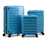 Eminent Voyager Juego Maletas 3 Piezas, Expandible, Rígida, 4 Ruedas, Ligera, Candado TSA, Cabina Mediana Grande, Trolley Viaje Avión Turquesa