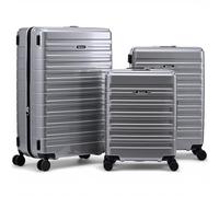 Eminent Voyager Juego Maletas 3 Piezas, Expandible, Rígida, 4 Ruedas, Ligera, Candado TSA, Cabina Mediana Grande, Trolley Viaje Avión Plateado