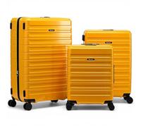 Eminent Voyager Juego Maletas 3 Piezas, Expandible, Rígida, 4 Ruedas, Ligera, Candado TSA, Cabina Mediana Grande, Trolley Viaje Avión Amarillo