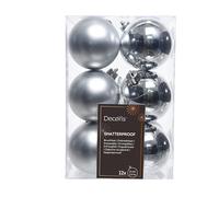 Eminza Christmas Decorations - Surtido de Bolas de Navidad Pia Plata