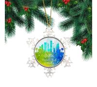Emiratos Árabes Unidos, Dubái, adorno de copo de nieve de metal, recuerdo de viaje, serie de héroes, adornos colgantes para árbol de Navidad, decoración de árbol de Navidad, regalo para viajero,