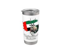 Emiratos Árabes Unidos Oryx Bandera Animal Nacional Vaso térmico de acero inoxidable de doble pared