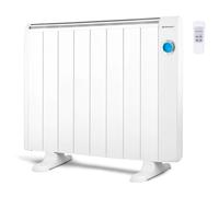 Orbegozo RRE 1510, Emisor térmico bajo consumo, 1500 W, 8 elementos reales, aluminio, mando a distancia, funcionamiento programable,botón de desconexión total, pared o pie, color blanco