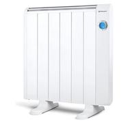 Orbegozo RRE 1010, Emisor térmico bajo consumo, 1000 W, 6 elementos reales, aluminio, mando a distancia, funcionamiento programable, botón de desconexión total, pared o pie, color blanco