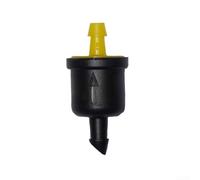 Emisores de riego por goteo compensadores de presión, goteros de riego autolimpiantes para plantas de jardín, cabezales de goteo de flujo estable con herramienta de perforación, amarillo y negro