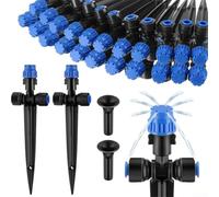 Emisores de riego por goteo, sistema de riego ajustable de 360 grados para tubos de 1/4 pulgadas con ocho salidas, prevención de fugas, extraíble y lavable para jardín