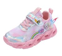 Emisünde Zapatos ELSA con luces LED for niñas de 2 a 15 años, con cierre de MAGIC TAPE, divertidos tenis de princesa, ideales for caminar y correr, ideales for cumpleaños y Navidad(Rosa,29 EU)