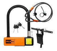 eMjollRay E-Scooter U Lock con cable, candado en U antirrobo resistente para bicicleta, cable de seguridad de 10 mm x 4 pies de longitud para bicicleta, bicicleta plegable, scooter eléctrico