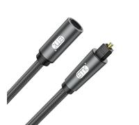EMK - 1M Cable óptico de audio Toslink hembra a macho, cable extendido de nailon trenzado de larga duración compatible con Sound Bar, Smart TV, Home Theater