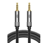 EMK Cable de audio de 4 polos de 3,5 mm con micrófono, cable TRRS macho a macho de 5 m para auriculares, laptop, altavoz