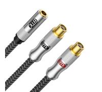EMK Cable de audio estéreo de 3,5 mm hembra a 2RCA hembra, cable RCA a auxiliar, chapado en oro, divisor RCA Y para smartphone, MP3, tabletas, sistema estéreo de alta fidelidad de 3 pies / 1 m