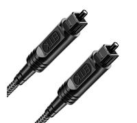 EMK Cable de audio óptico digital Toslink [1 m] - Fibra óptica SPDIF de alto rendimiento - Trenzado de nailon resistente para cine en casa, TV, barra de sonido, PS4, Xbox (negro)